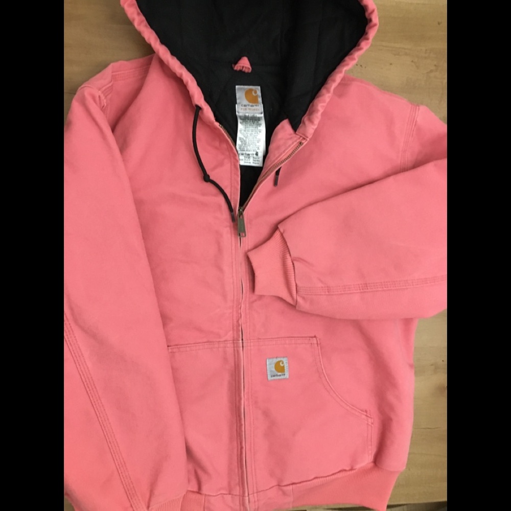 Carharrt hooded winter coat pink